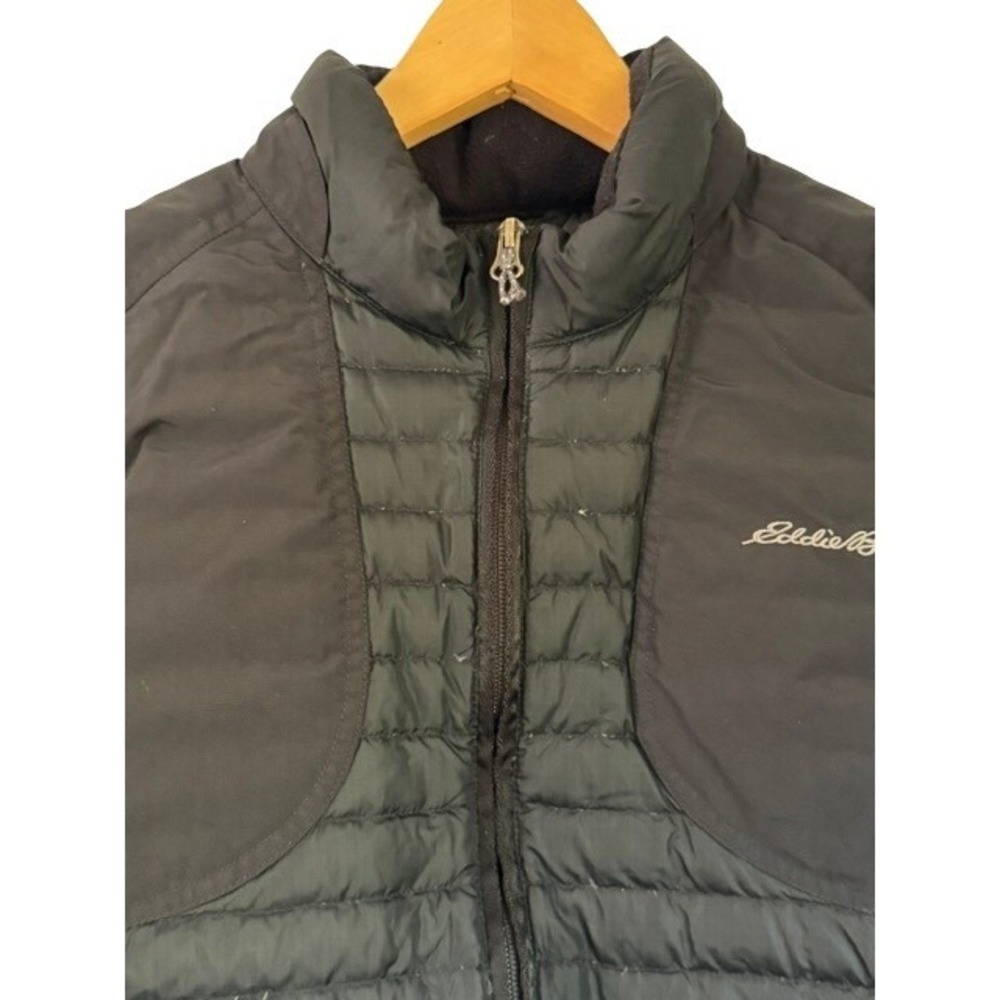 Eddie‎ Bauer Sport Shop Mens Medium Black Hybrid Quilted Puffer Softshell Jacket - Picture 4 of 10
